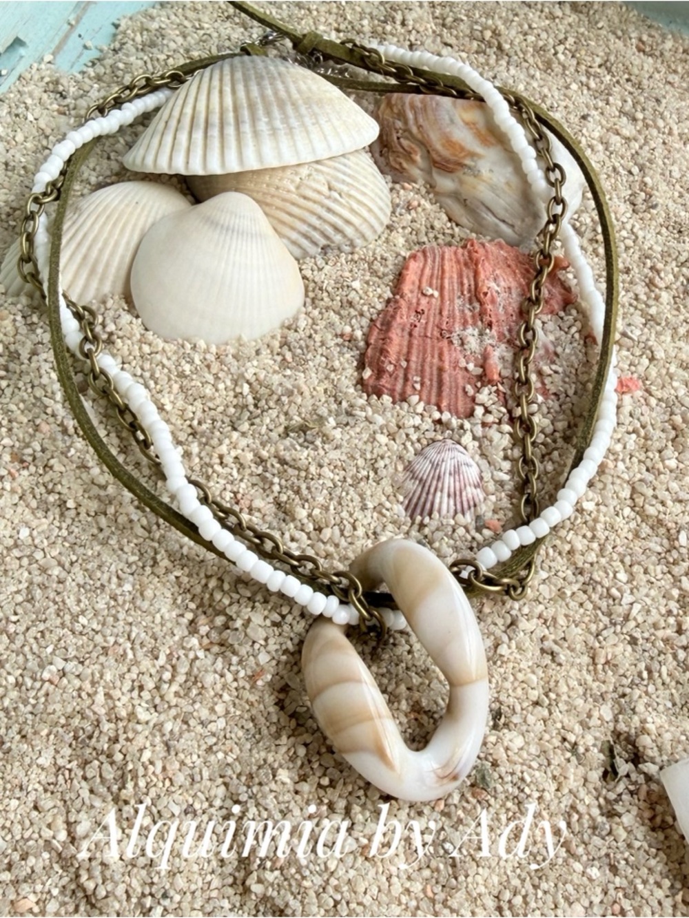 Alquimia by Ady Cream Shell-Link Layered Necklace